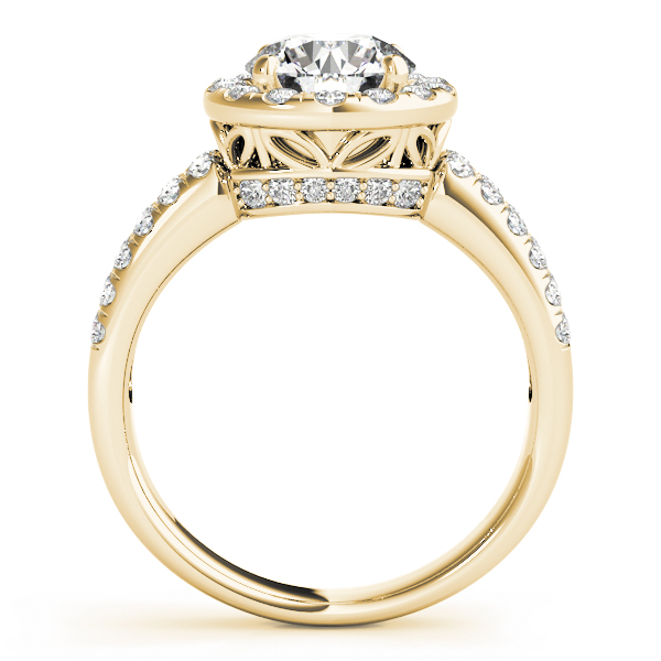 The Hadley Halo Engagement Ring, side view