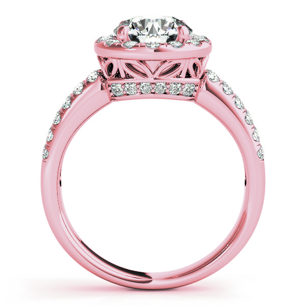 The Hadley Halo Engagement Ring, side view