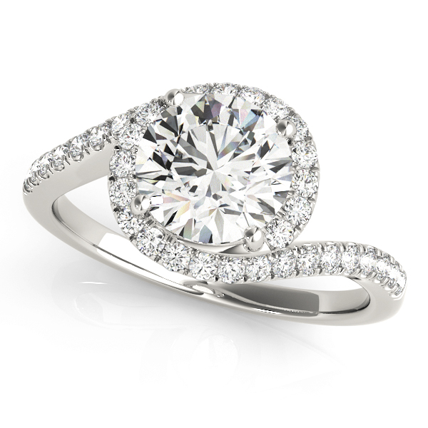 Bypass Round Halo Engagement Ring