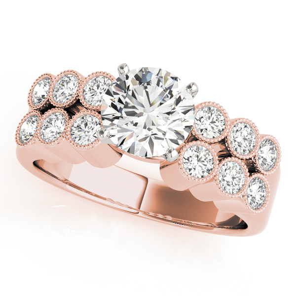 Multirow Milgrain Engagement Rings