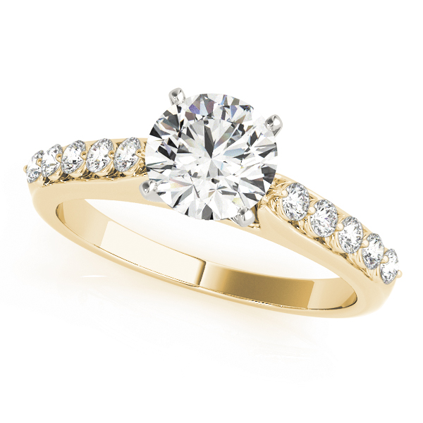 Single Row Shared Prong Engagement Ring