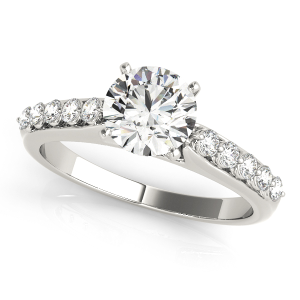 Single Row Shared Prong Engagement Ring