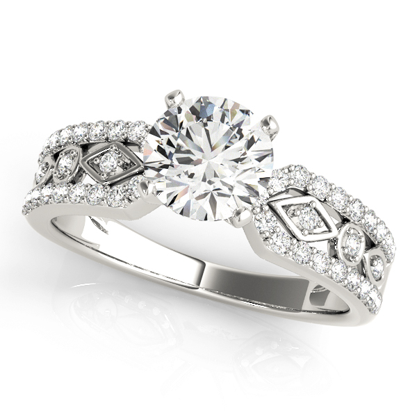 Multirow Prong Set Engagement Rings