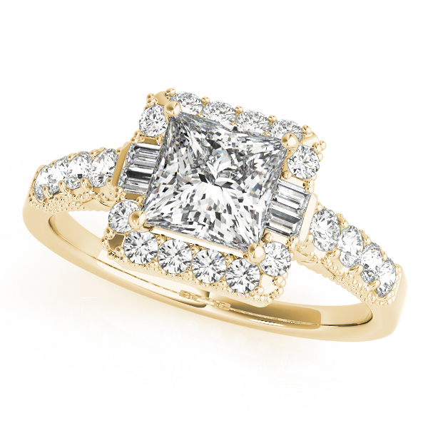 Milgrain Halo Engagement Rings