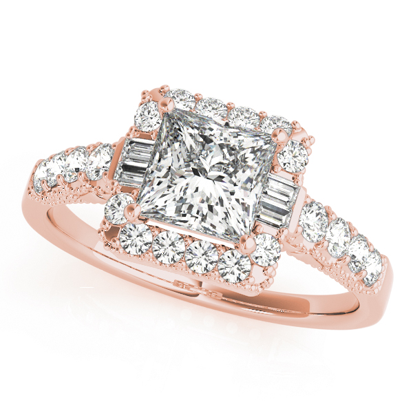 The Audrey Halo Engagement Ring, front view