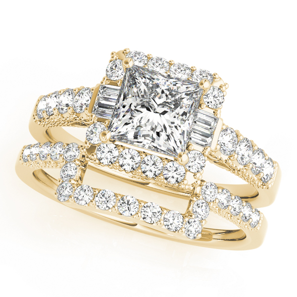 The Audrey Halo Engagement Ring, set view