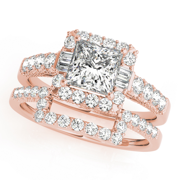 The Audrey Halo Engagement Ring, set view