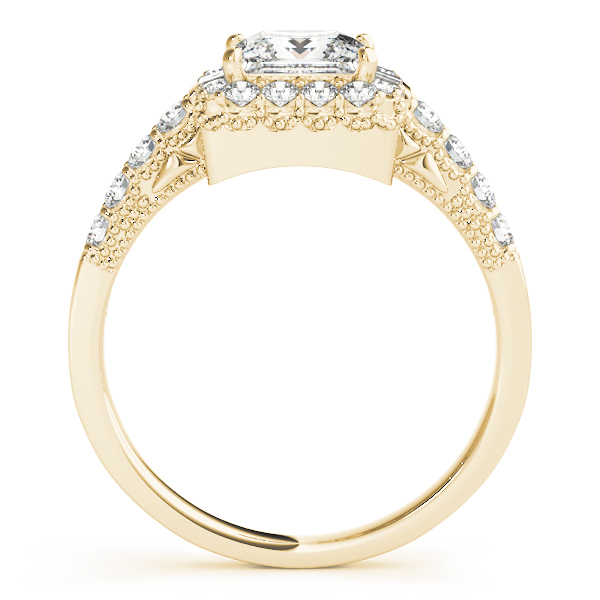 The Audrey Halo Engagement Ring, side view