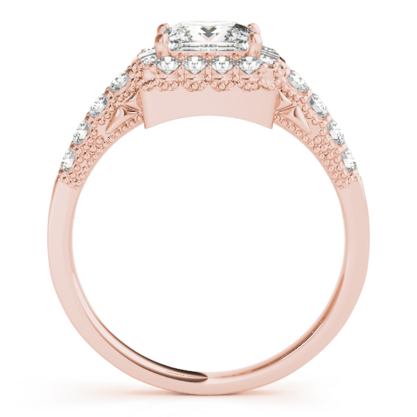 The Audrey Halo Engagement Ring, side view