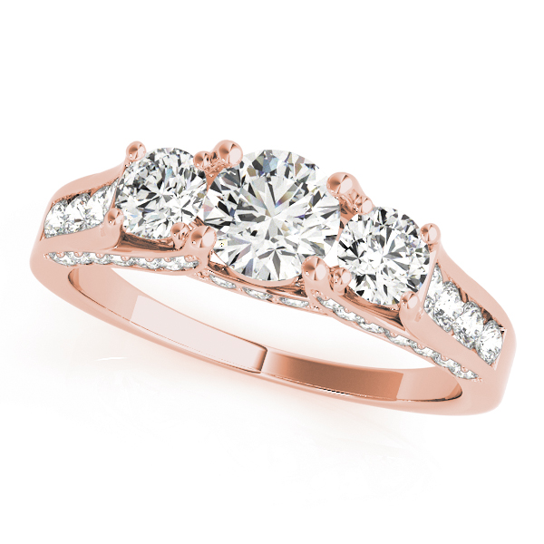 3-Stone Hidden Halo Engagement Rings