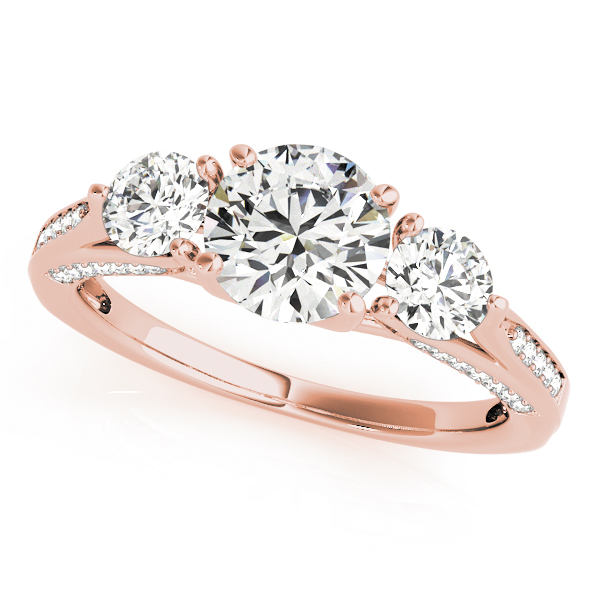 The Tabitha Three-Stone Engagement Ring, front view