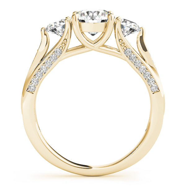 The Tabitha Three-Stone Engagement Ring, side view