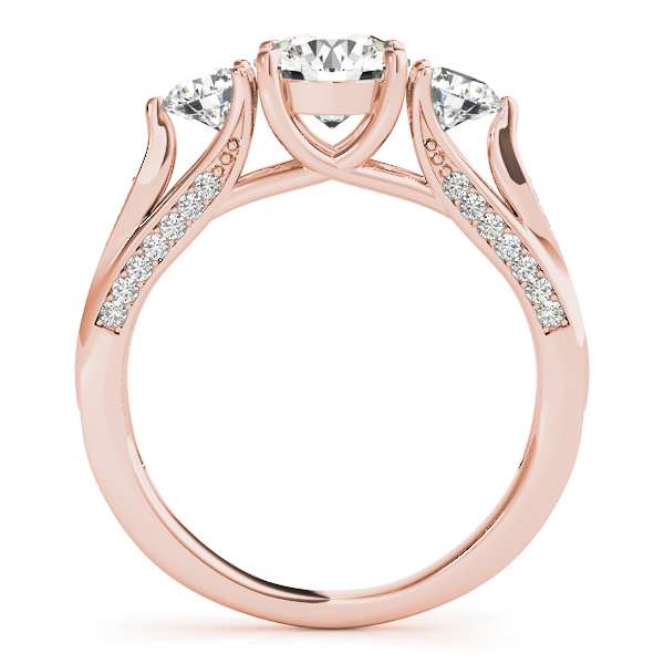 The Tabitha Three-Stone Engagement Ring, side view