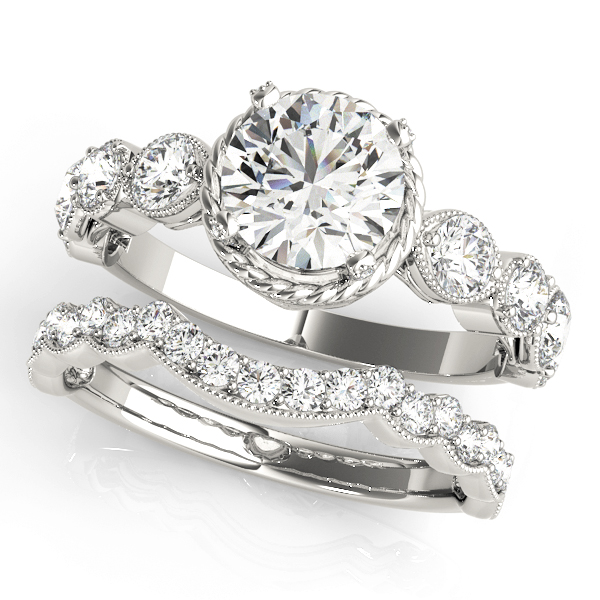 The Mia Cluster Engagement Ring, set view