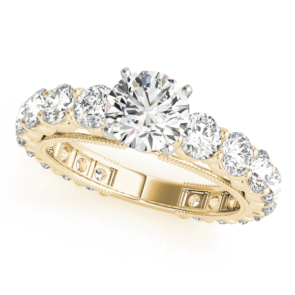 Single Row Prong Milgrain Engagement Rings