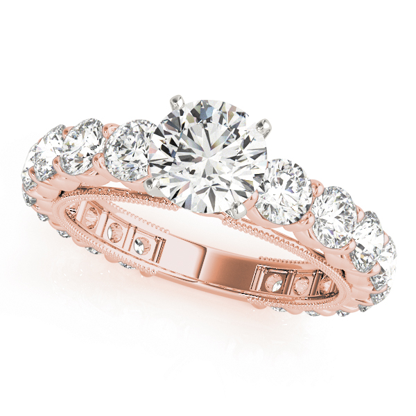 Single Row Prong Milgrain Engagement Rings