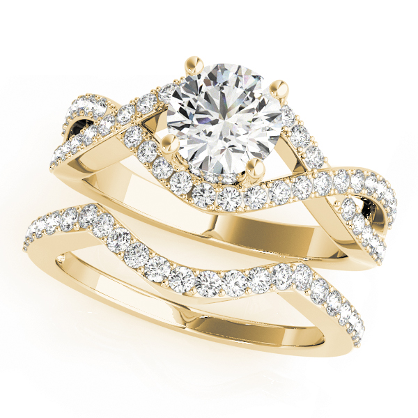 The Zara Twist Engagement Ring, set view