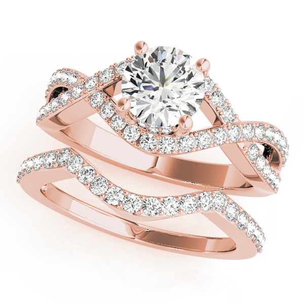 The Zara Twist Engagement Ring, set view