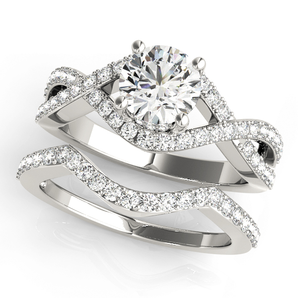 The Zara Twist Engagement Ring, set view