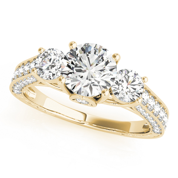 The Eliza Three-Stone Engagement Ring, front view