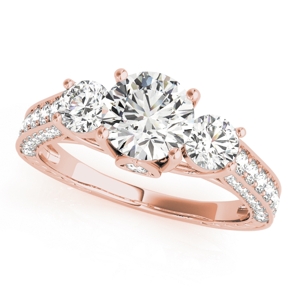 The Eliza Three-Stone Engagement Ring, front view