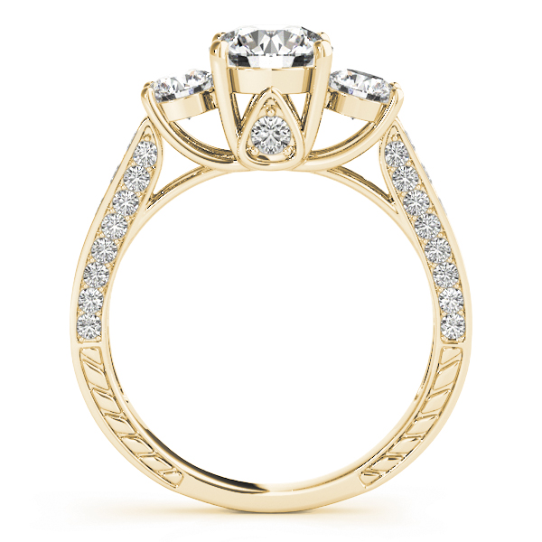 The Eliza Three-Stone Engagement Ring, side view