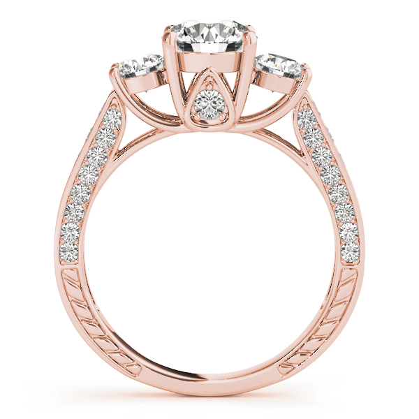 The Eliza Three-Stone Engagement Ring, side view