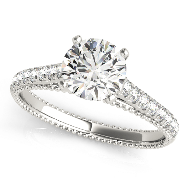 Single Row Prong Set Engagement Ring