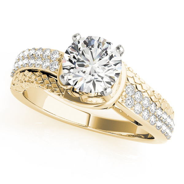 Bypass Multirow Pavé Engagement Ring
