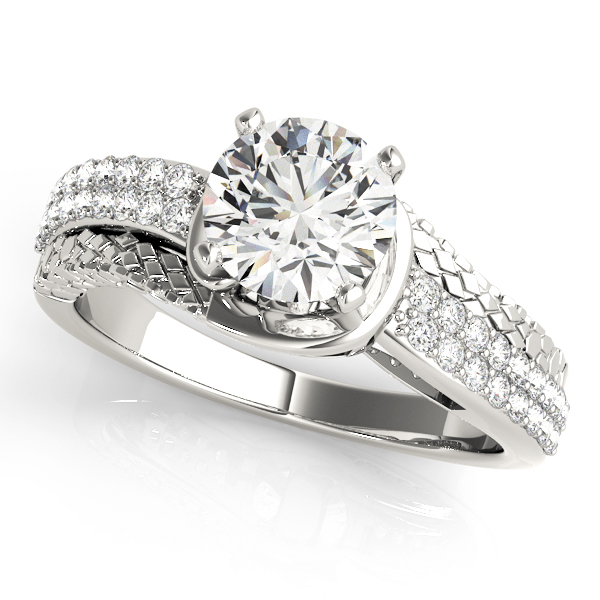 Bypass Multirow Pavé Engagement Ring