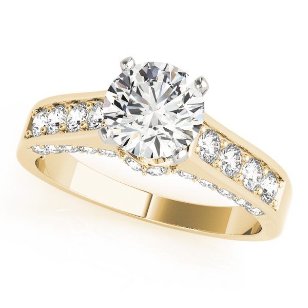 Single Row Channel Set Hidden Halo Engagement Ring