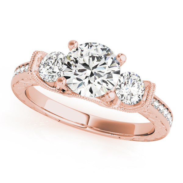 The Sylvia Three-Stone Engagement Ring, front view