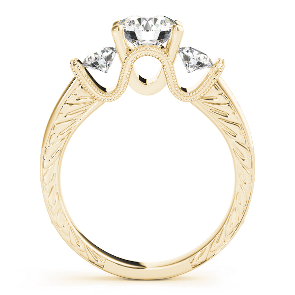 The Sylvia Three-Stone Engagement Ring, side view