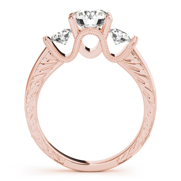 The Sylvia Three-Stone Engagement Ring, side view