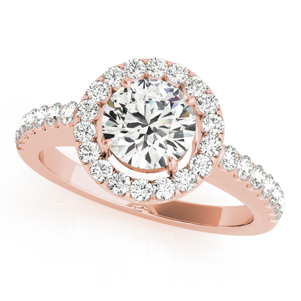 The Yvette Halo Engagement Ring, front view