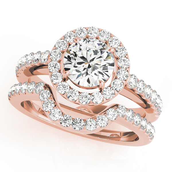 The Yvette Halo Engagement Ring, set view