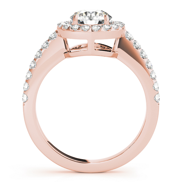 The Yvette Halo Engagement Ring, side view