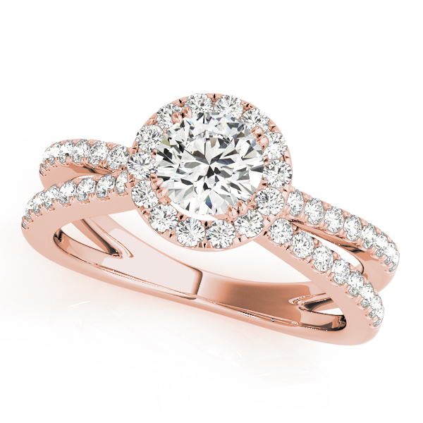 Multirow Split Shank Halo Engagement Rings