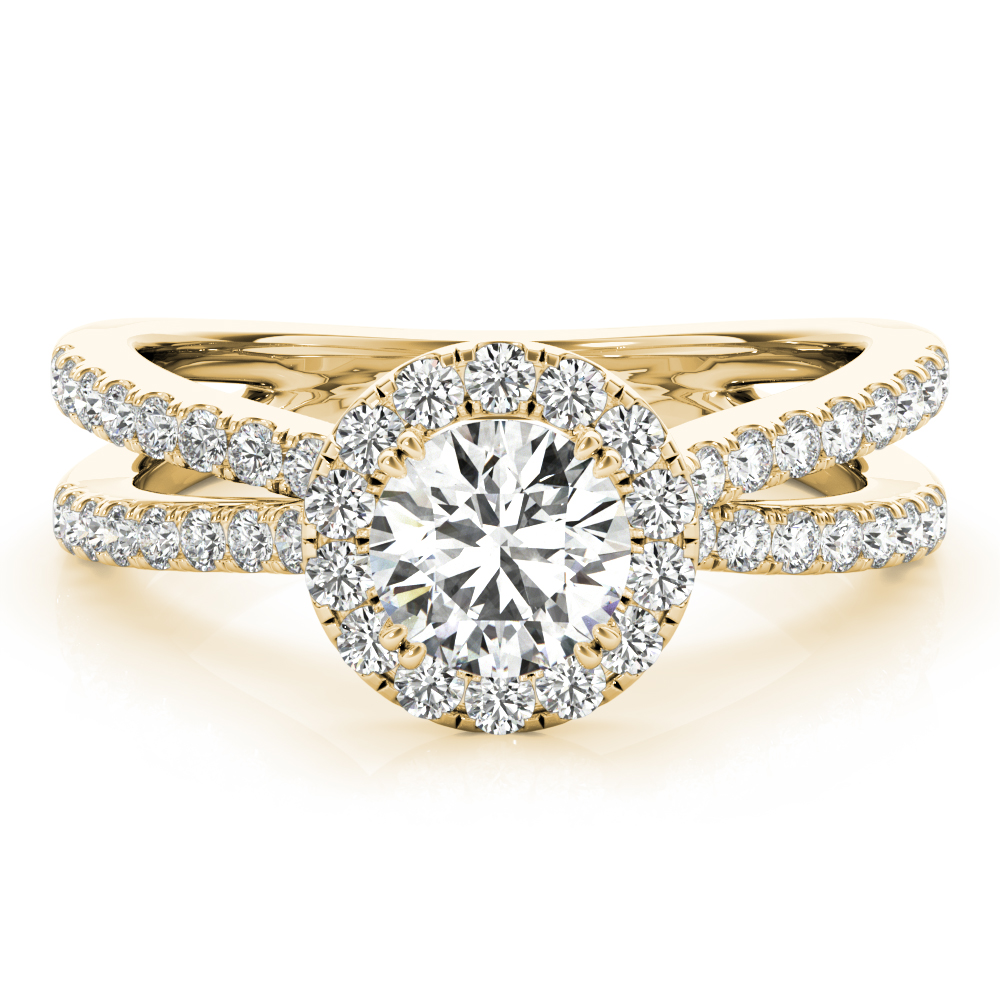 The Rosalie Halo Engagement Ring, angled view