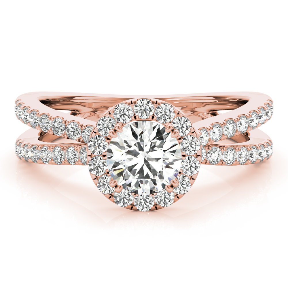 The Rosalie Halo Engagement Ring, angled view