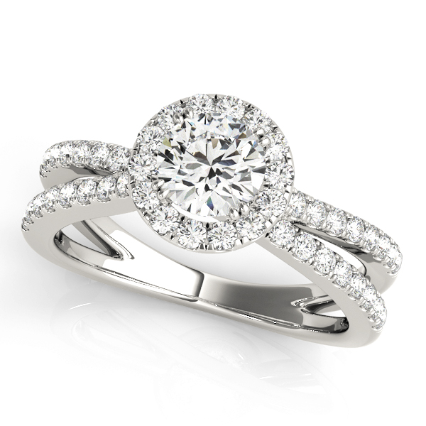 Multirow Split Shank Halo Engagement Rings