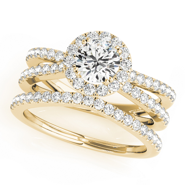 The Rosalie Halo Engagement Ring, set view