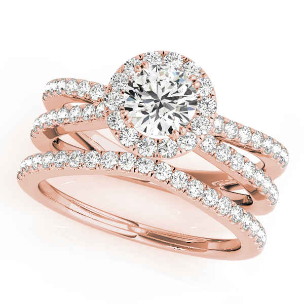 The Rosalie Halo Engagement Ring, set view
