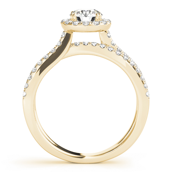 The Rosalie Halo Engagement Ring, side view
