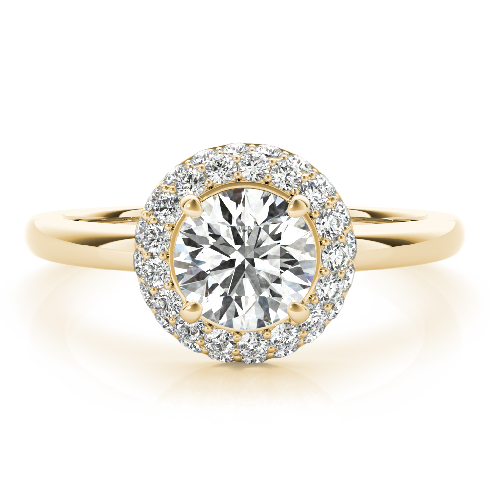 The Aurora Halo Engagement Ring, angled view
