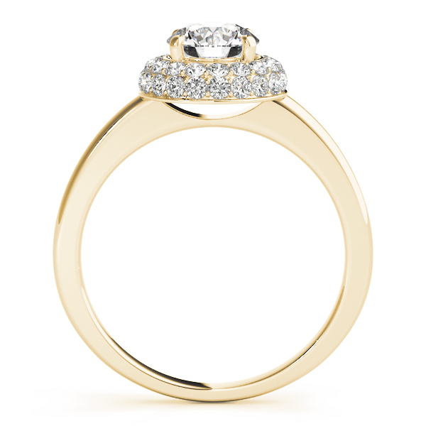 The Aurora Halo Engagement Ring, side view