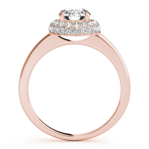 The Aurora Halo Engagement Ring, side view