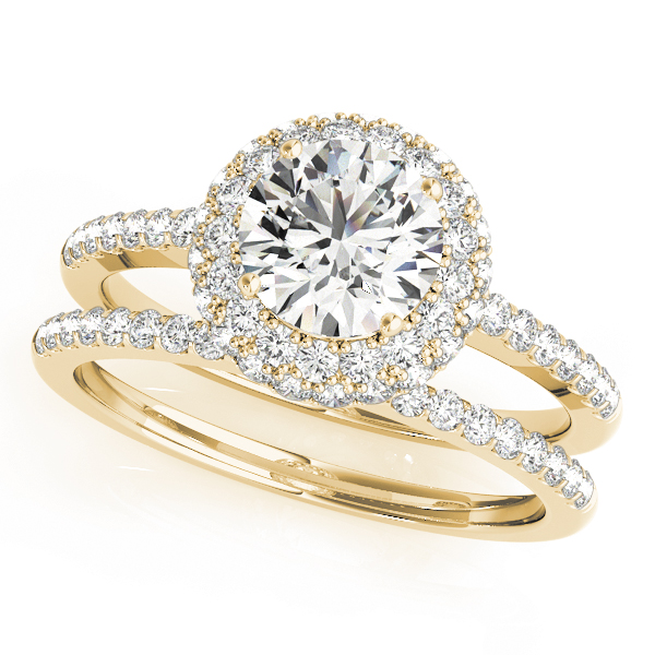 The Vienna Halo Engagement Ring, set view