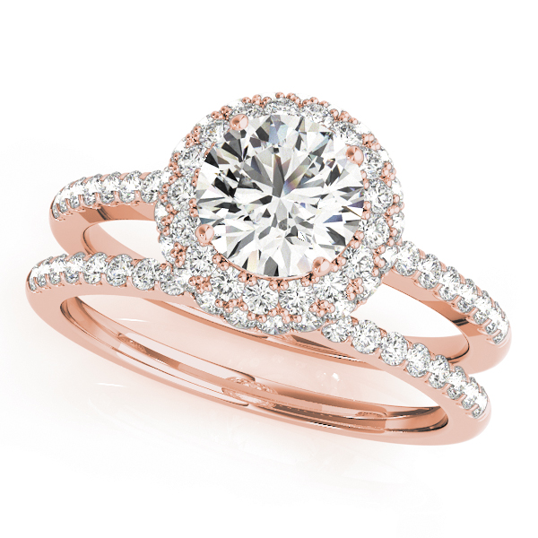 The Vienna Halo Engagement Ring, set view