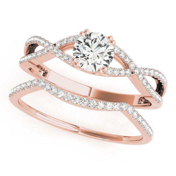 The Ivy Twist Engagement Ring, set view